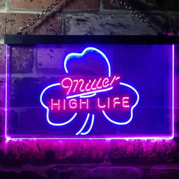 Miller High Life Cloverleaf Dual LED Neon Light Sign